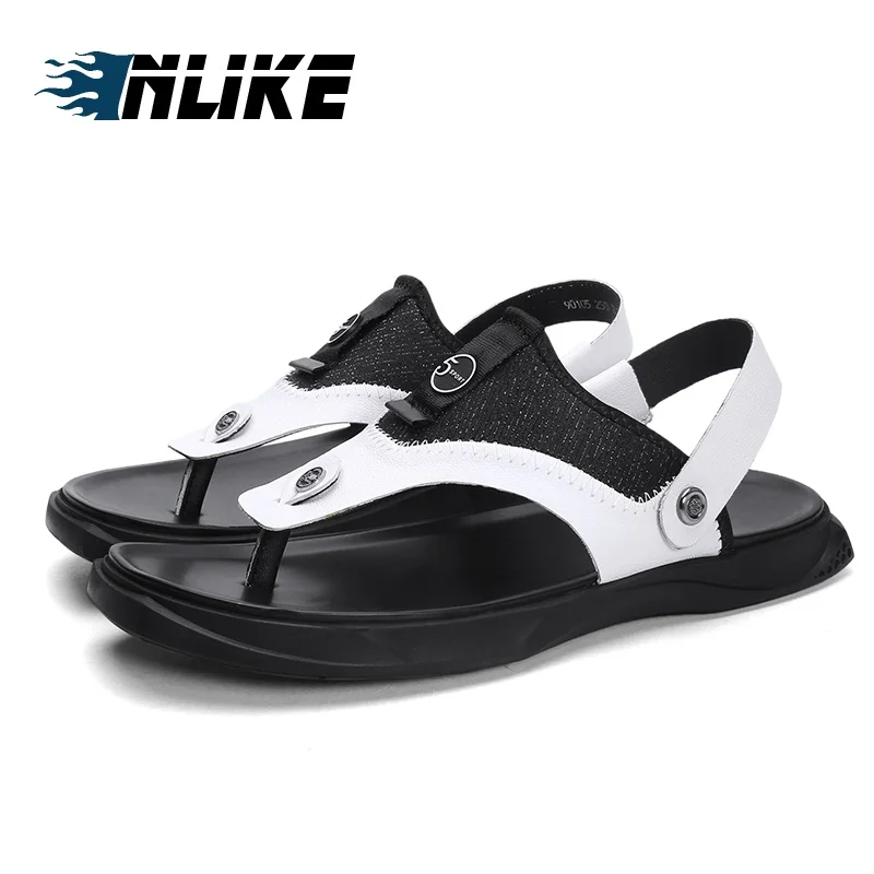 

Men Sandals Summer Genuine Leather Roman Sandals Male Casual Shoes