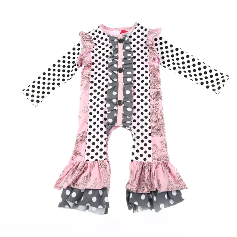 

Baby Bodysuit Long Sleeve Cotton Jumpsuit Fall Infant Bodysuit Winter Ruffle Dot Clothes Baby Barboteuse