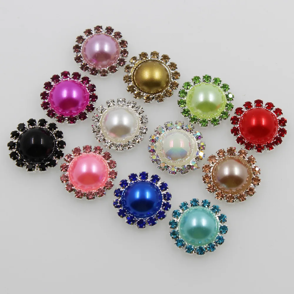10 шт. круглые пуговицы с жемчугом 18 мм|rhinestone buttons|round rhinestone buttonpearl buttons |