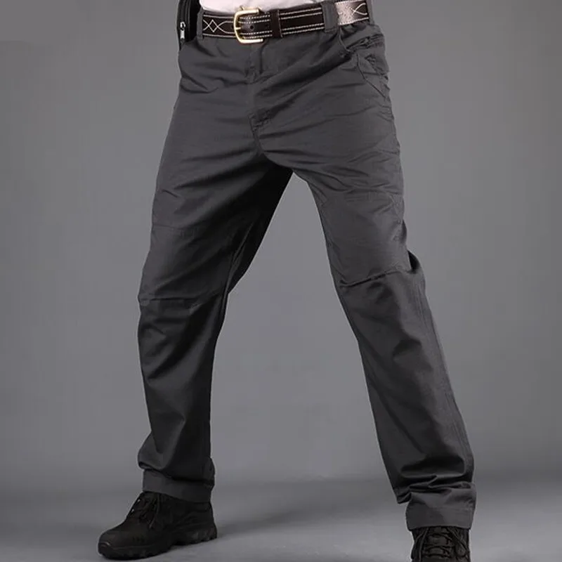 Мужские тактические брюки карго IX7 повседневные эластичные хлопковые в стиле