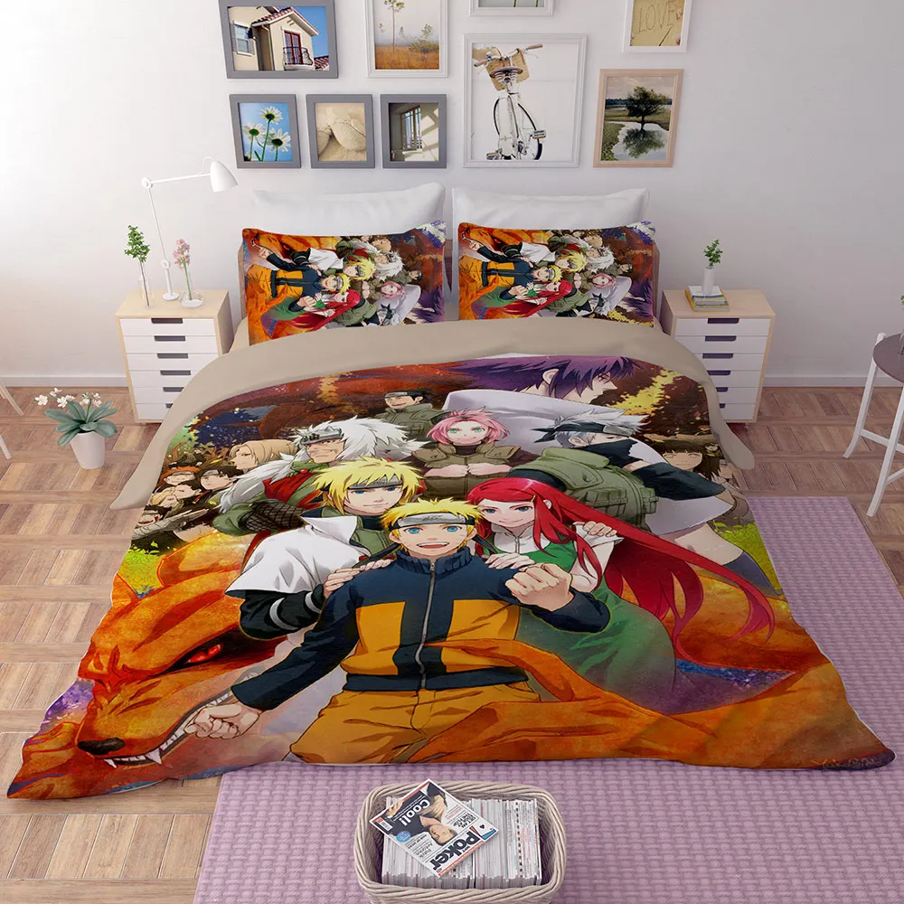 Mxdfafa японское постельное белье с аниме набор Наруто напечатаны с 2 dakimakura Чехлы+ пододеяльник мультяшный пододеяльник набор дропшиппинг