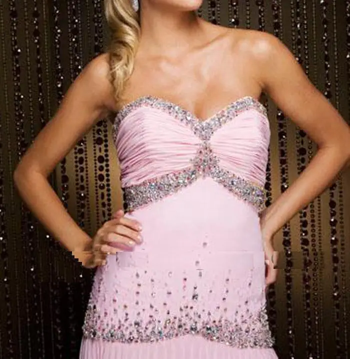 Hot Sell ! New Pink Sweetheart Chiffon Evening Dress Beadings Party Gown Free Size&ampColor | Свадьбы и торжества