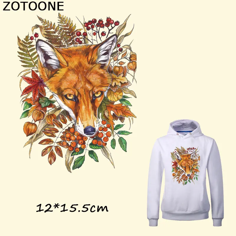 ZOTOONE Flower Wolf Patches Iron on Transfer for Clothes Decoration DIY Stripes Applique T-shirt Custom Patch Stickers E | Дом и сад