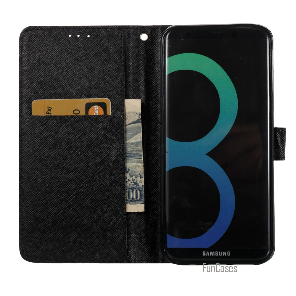 Роскошные 3D роспись Искусственная кожа флип чехол для samsung S8 плюс S6 край S7 S5 коров