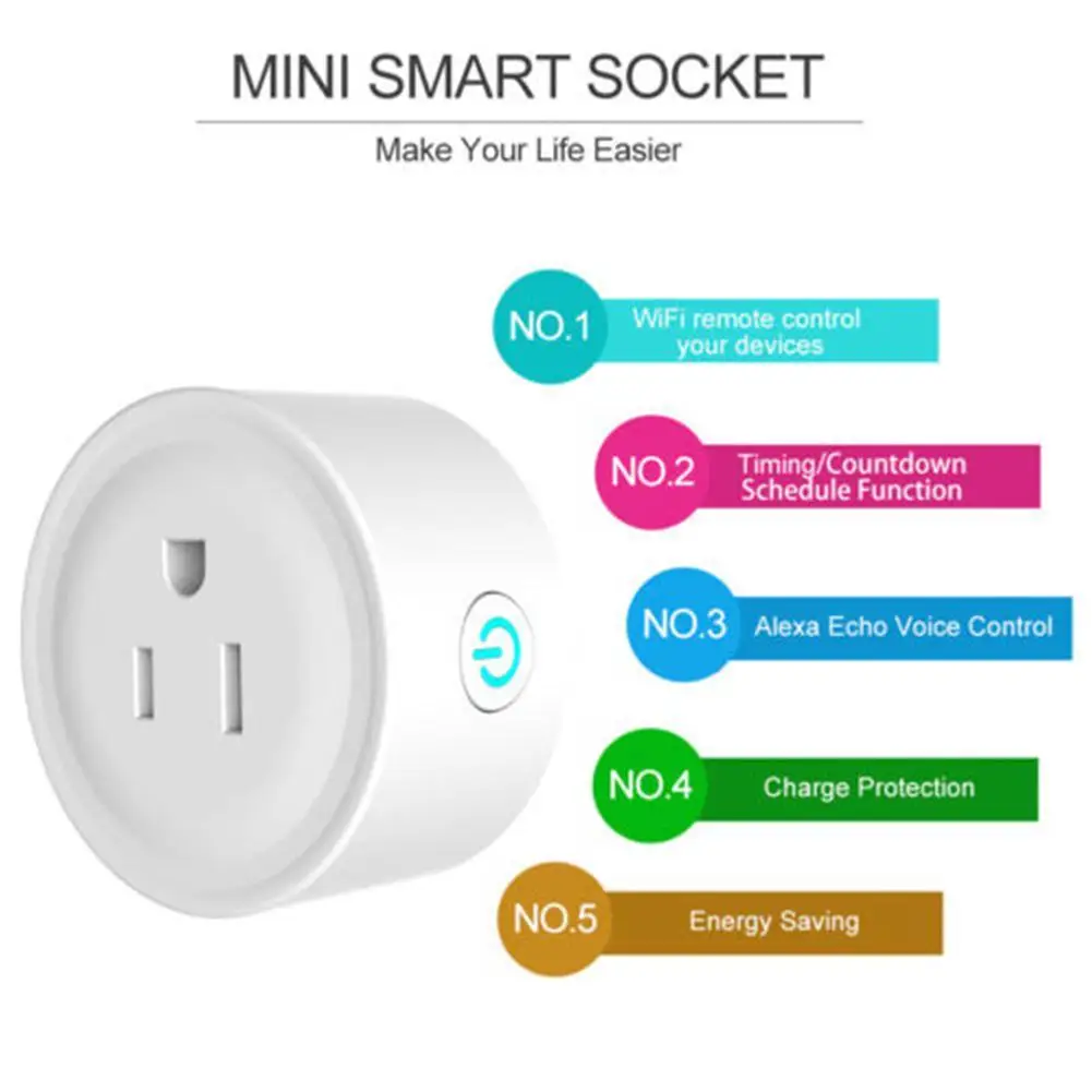 CUJMH Smart Socket Home Power Wifi Wireless Mini Switch Remote Control Timer Outlet US PLUG | Электроника