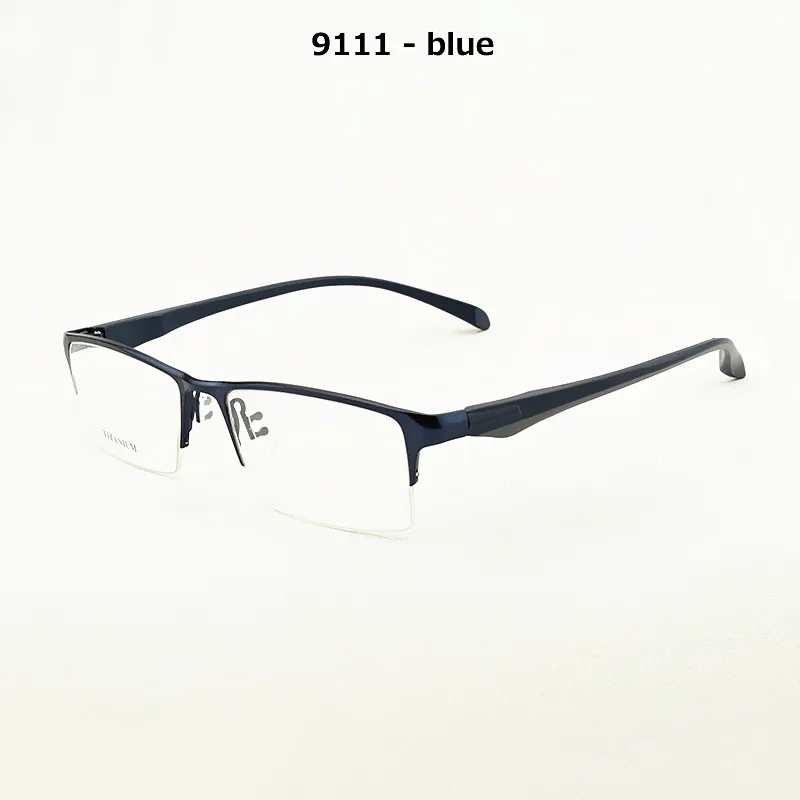 9111-B4 Титановые очки, оправа для мужчин TR90 oculos de grau, компьютерные оптические очки, близорукость, nerd TH8218, бизнес наполовину оправа для очков, оправы - Цвет оправы: 9111-B4