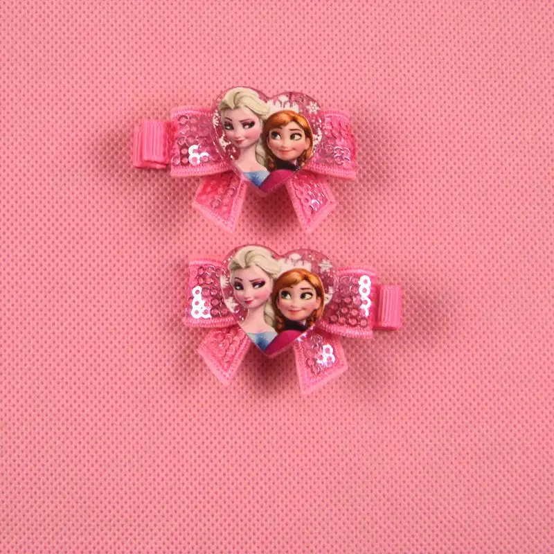 2pcs/lot Children's Doll Accessories Frozen Hair Accessories All Inclusive Baby Girl Hair Accessories Aisha Flash Bow Hairpin