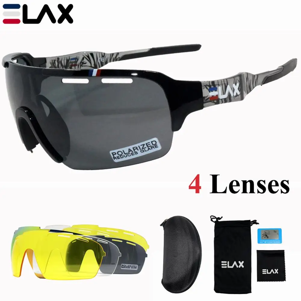 Поляризованные велосипедные очки с 4 линзами спортивные солнцезащитные для