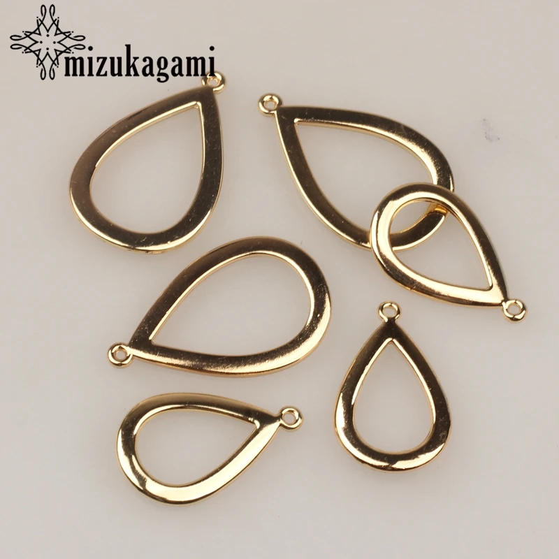 

10pcs/lot 16mm 20mm Zinc Alloy Gold Hollow Water Drop Charms Pendant For DIY Fashion Jewelry Earrings Accessories