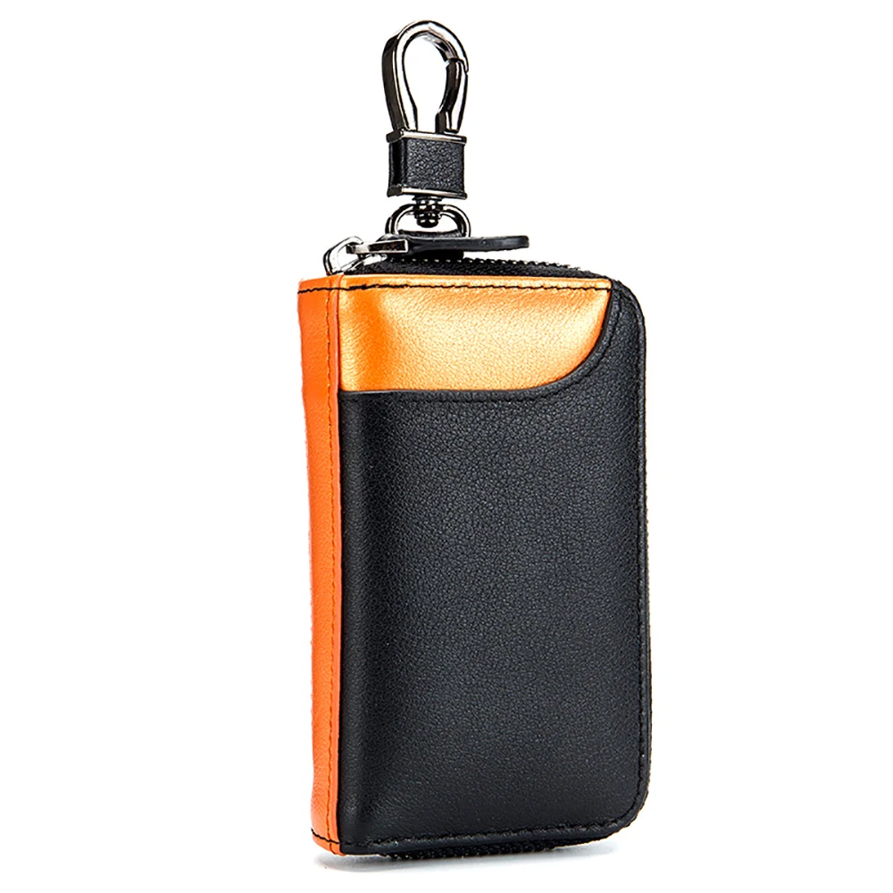 M-Yancy Genuine Leather Key Holder Zipper Wallet Waist Hanging Keychain Housekeeper Practical Car Remote Pass Card | Багаж и сумки