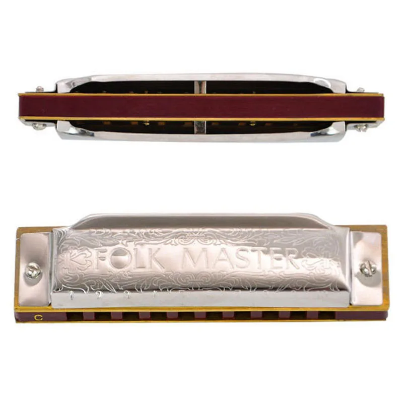 Folkmaster 1072 Стандартный Начинающий диатонический Блюз губные гармоники Gaita 10