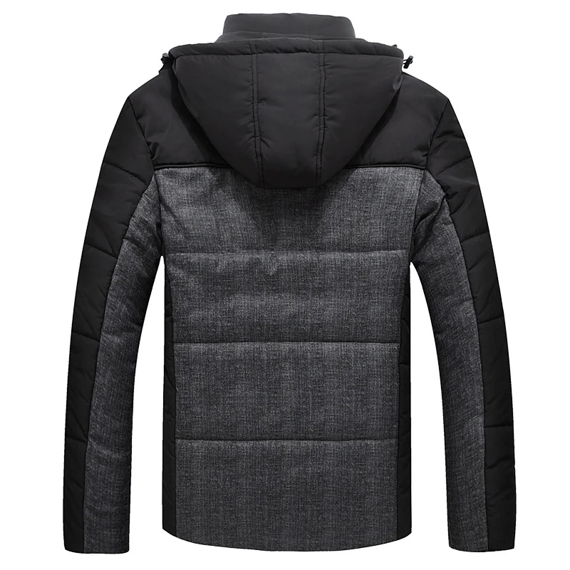 Мужское зимнее пальто/Черный пуховик теплый мужской парка верхняя одежда с