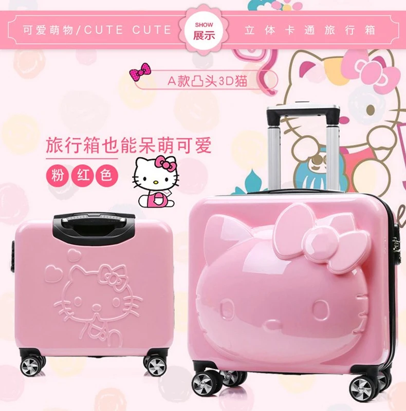 Детские комплекты чемоданов hello kitty розовый багаж на колесиках для девочек и мальчиков подарок для детей школьная сумка на колесиках с героями мультфильмов