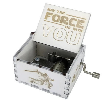 Star wars-White Резьба по дереву, ручная работа, розовая музыкальная шкатулка Сейлор Мун, игра на трон, музыкальная шкатулка, тема Caixa De Musica, подарок на день рождения, подарок для девочки - Цвет: Star wars-White