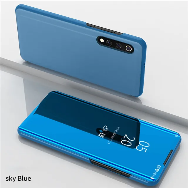 Sky Blue Роскошный кожаный чехол для Xiaomi mi 9 SE CC9 E 9T Red mi 6 6A 7A Note 7 K20 Pro с прозрачным окошком для просмотра mi rror откидная подставка 360 Полный Чехол - Цвет: Sky Blue