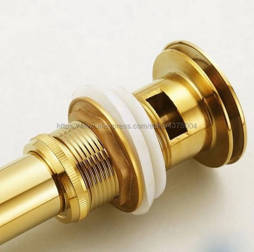 Gold Brass Bathroom basin Pop Up Drain Bath Strainer With Overflow Products/Accessories Nsd023 | Обустройство дома