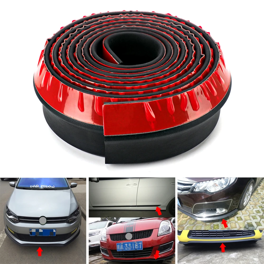 

2.5m Car Front Bumper Anti Collision Protection Rubber Strip Sticker Car Styling for Ford Mazda Buick Peugeot Honda Fiat Lada