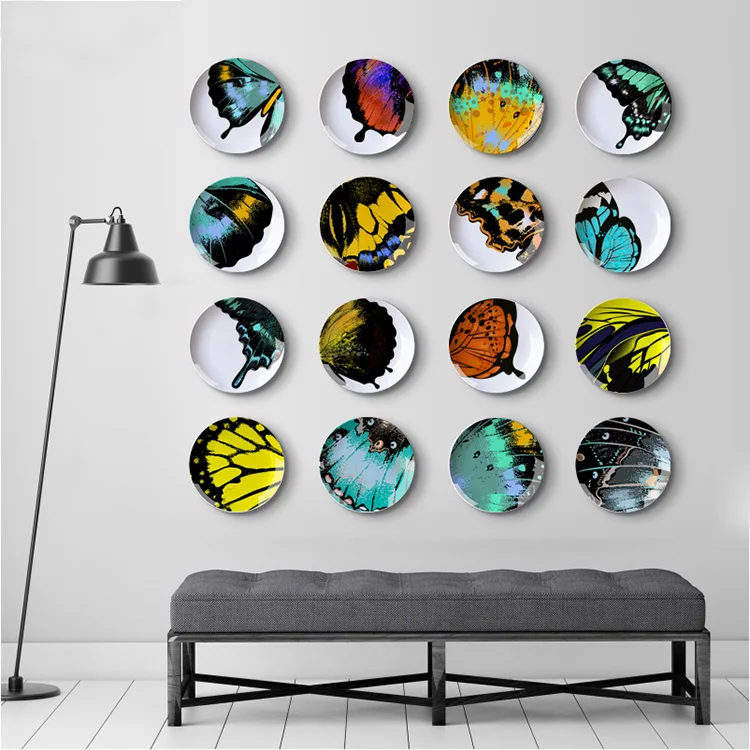 Modern Innovative Butterfly Theme Series Colorful Ceramic Decorative Plates for Wall Decoration | Дом и сад