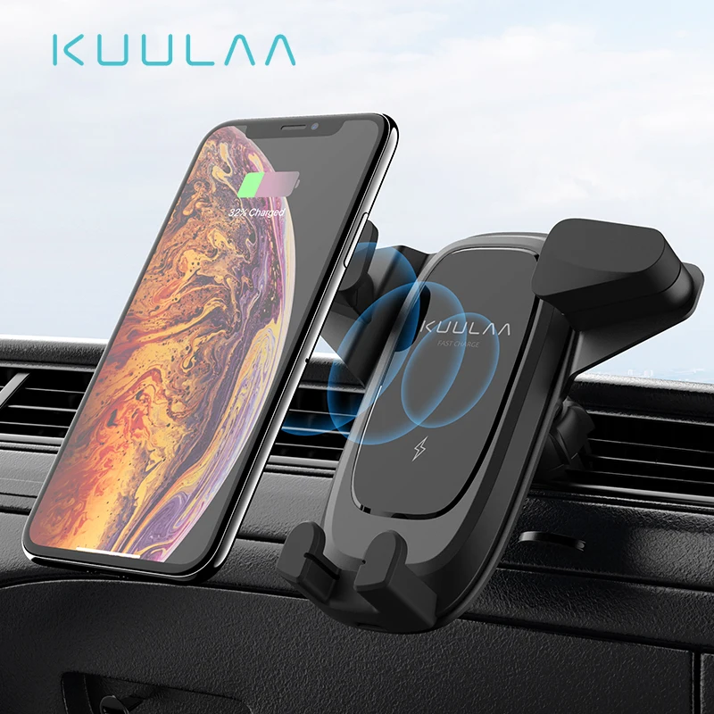 KUULAA Qi автомобильное беспроводное зарядное устройство для iPhone Xs X 8 10 Вт быстрая