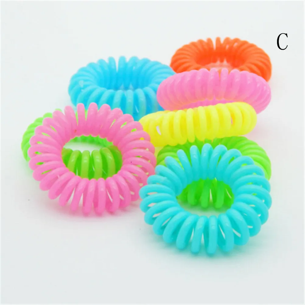 Fluorescent color 10 шт. цветные эластичные резинки для волос с телефонным проводом, пластиковые резинки для волос, резинки для волос без складок, завязка для волос, конский хвост, аксессуары для волос - Цвет: Fluorescent color