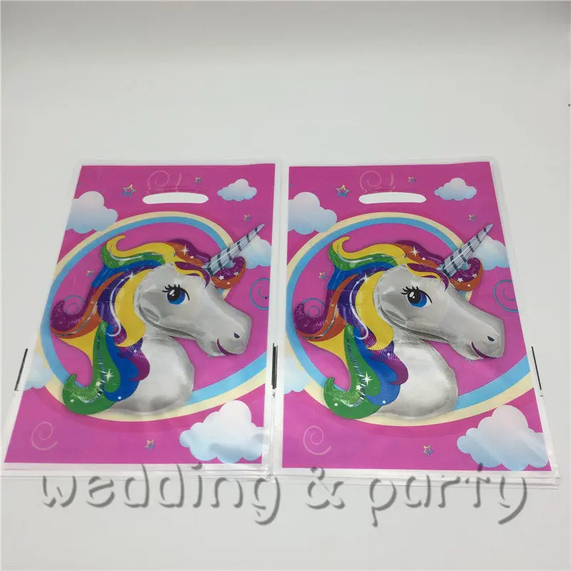 10 шт./партия Подарочная сумка с единорогом пластиковая мультяшная Моана днем