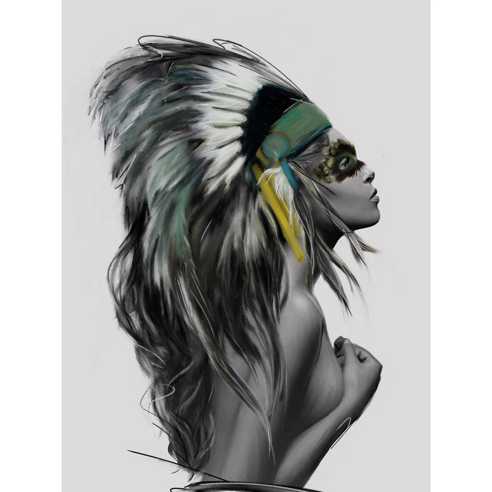 Алмазная Вышивка Портрет индийские женщины горный хрусталь картина полный