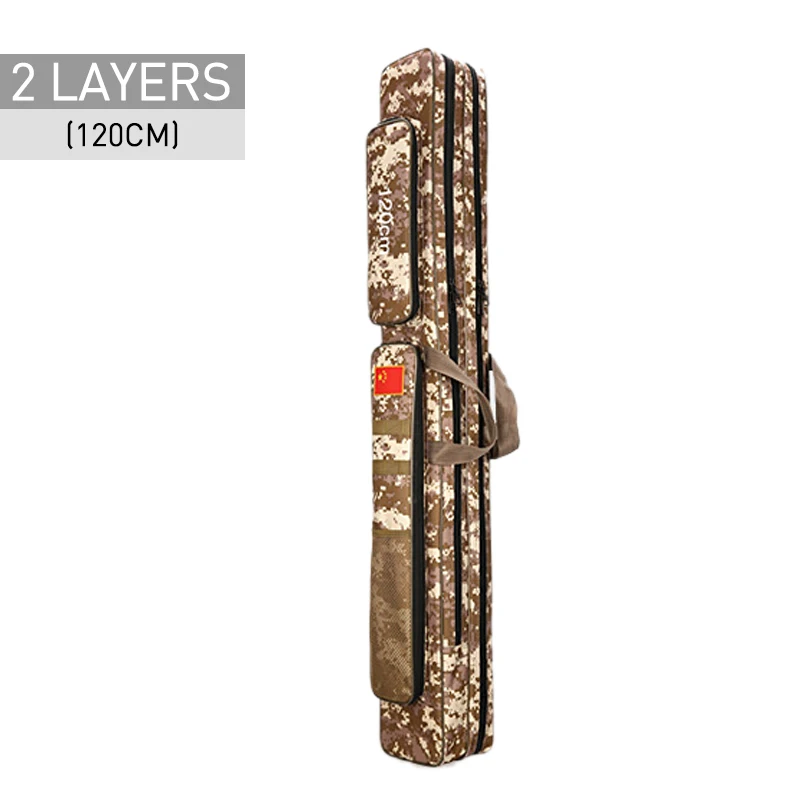 2 Layer 120cm Desert 2/3 слой 80/90/100/110/120/125 см рыбацкая сумка из ткани Оксфорд для рыболовной удочки сумка для рыболовных снастей, сумки для путешествий, сумки для XA86G - Цвет: 2 Layer 120cm Desert