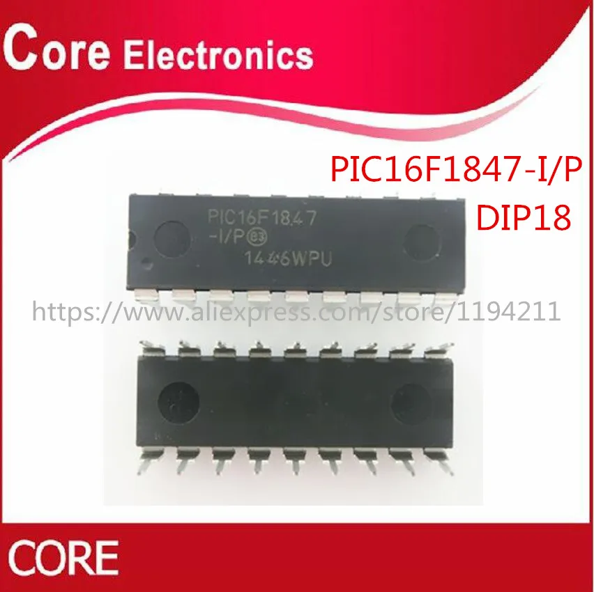 10 шт PIC16F1847 I/P IC MCU 8BIT 14KB FLASH 18 DIP PIC16F1847|Интегральные схемы| |