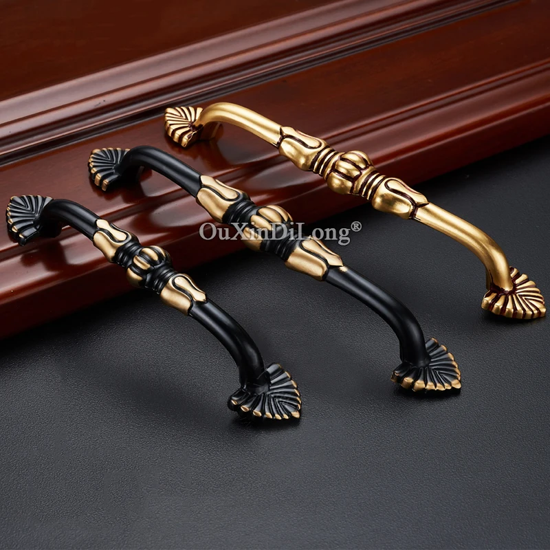 

High Quality 2PCS European Solid Brass Kitchen Cabinet Door Handles Cupboard Wardrobe Drawer Wine Cabinet Pulls Handles & Knobs