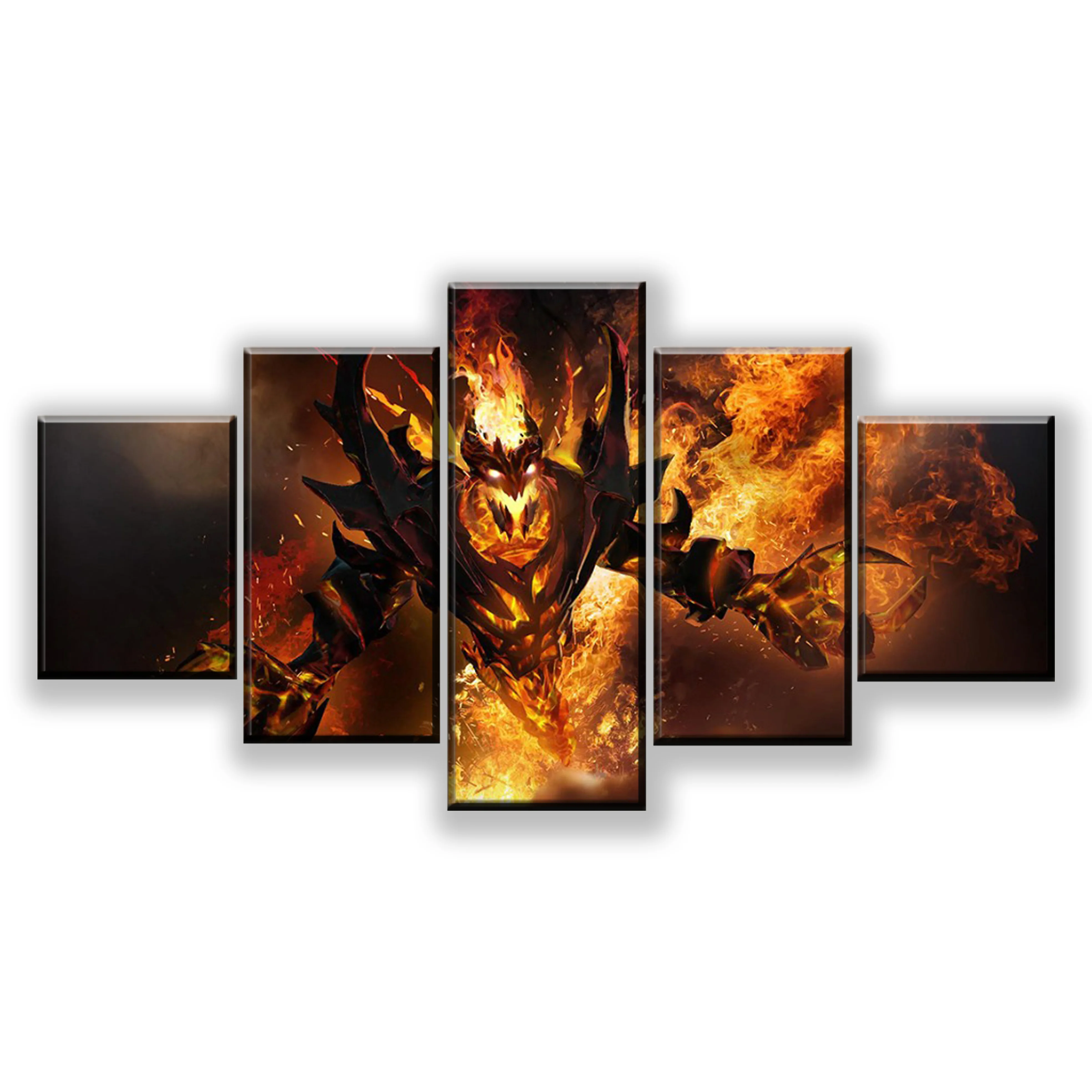 Постер DotA 2 с изображением огненных героев настенная Картина на холсте в