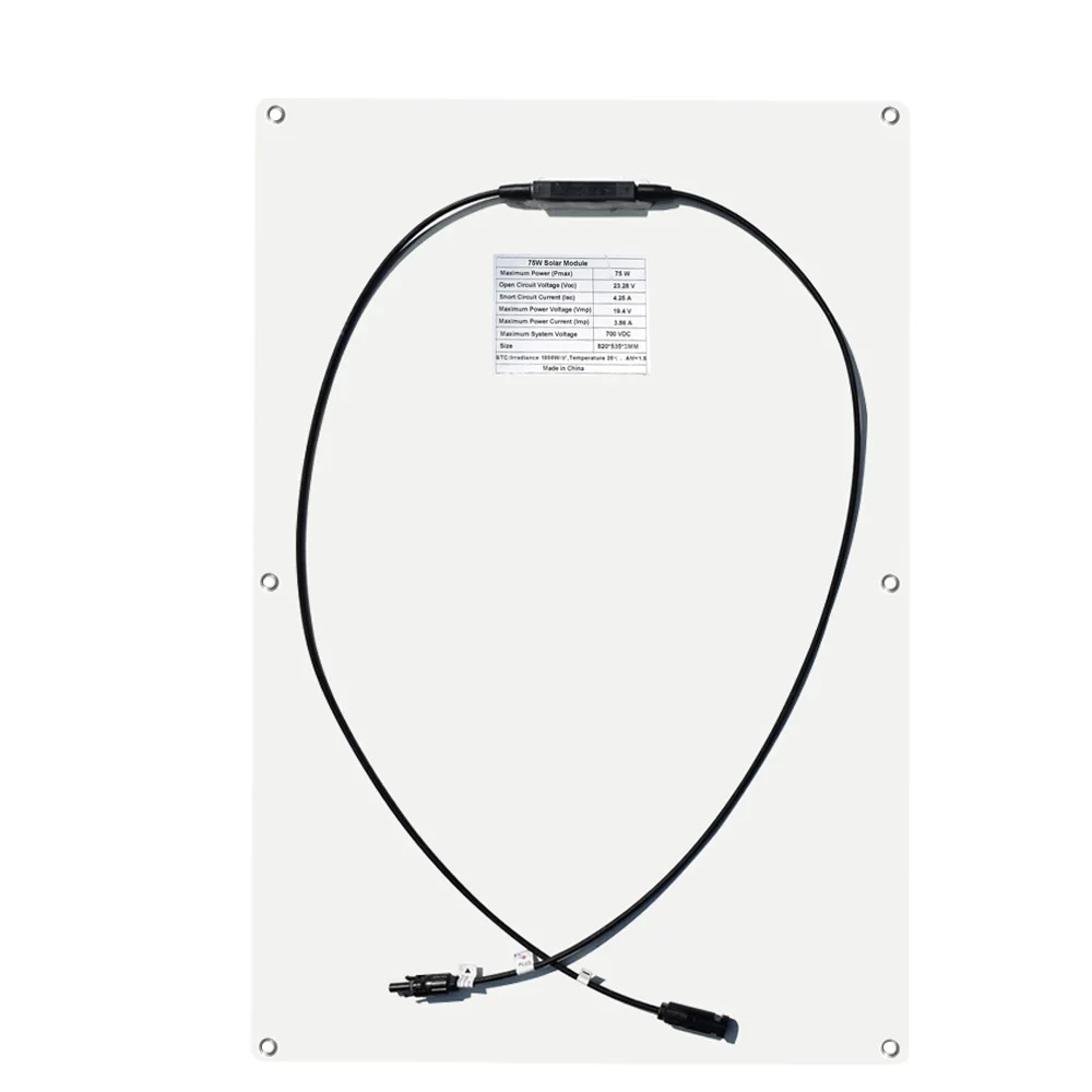 spesifikasi Xinpuguang 75W 20V Surya Dengan Panel Surya Fleksibel Sel Placa SOLAR Di Sisi Belakang Untuk 12V Mobil RV Perahu Yacht Baterai Charger Painel Solar