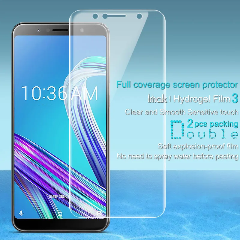 Для Asus Zenfone Max Pro M1 ZB602KL защитная пленка IMAK Hydrogel III для передней панели 0,15 мм пленка из мягкого ТПУ для X00TD ZB601KL без стекла - Цвет: 2PCS Front