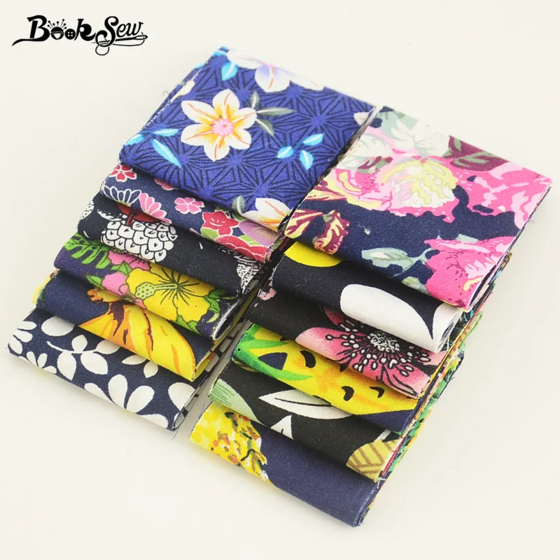 Booksew Cotton Poplin Fabric 12 Pcs/lot 5CMx50CM Jelly Rolls Strips Black And Blue Sewing Tissue Quilting Patchwork Craft Doll|cotton poplin