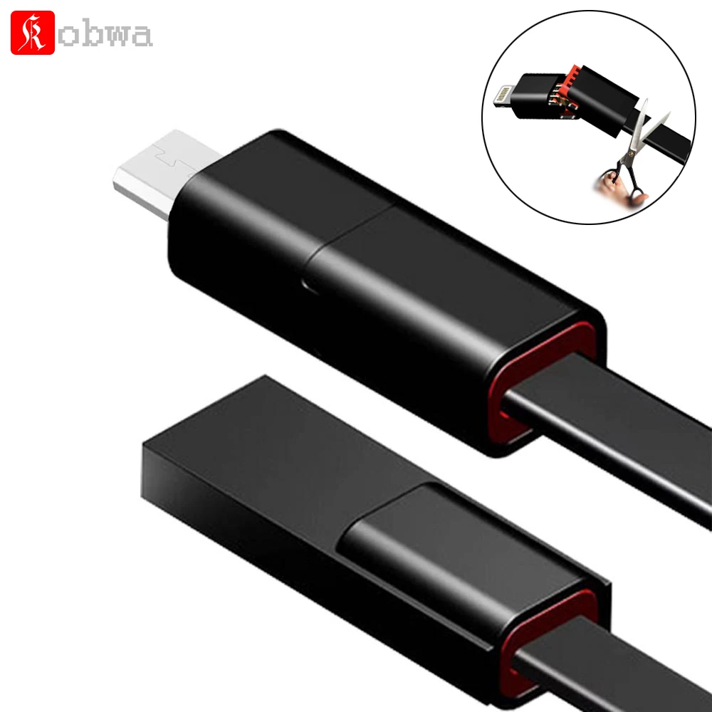 Восстанавливаемый зарядный дата кабель для iPhone/Micro USB/type C 1 5 m многоразовые