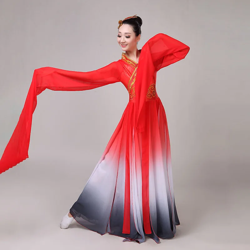 Костюм Hanfu hmong классический костюм Женские Рукава феи танцевальные костюмы с