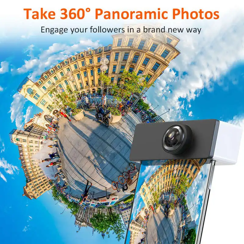 3D панорамный объектив для Iphone X, 360 градусов Объектив Телефона, передняя/задняя 180 градусов Рыбий глаз дизайн, сделайте ваш Iphone 360 ° Pano