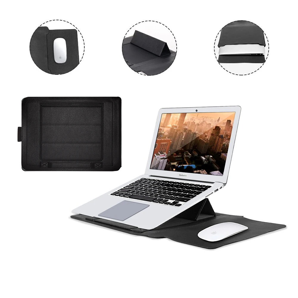 Чехол из искусственной кожи для ноутбука Macbook Air 13, чехол для ноутбука с держателем 11 12 13 15 дюймов, сумка для ноутбука macbook pro 13 15