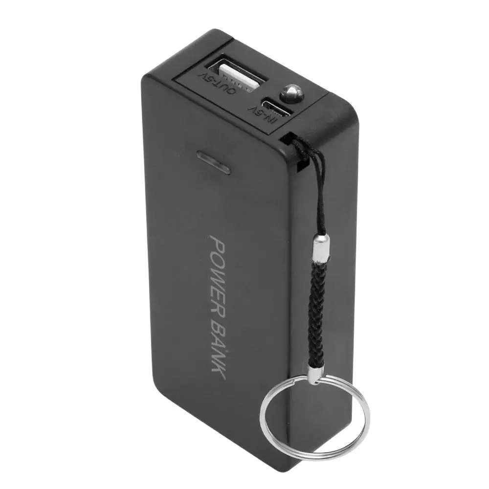 Black 5V 1A 2x18650 Батарея Мощность банк чехол с светодиодный DIY коробка Зарядное устройство для сотового телефона - Цвет: Black