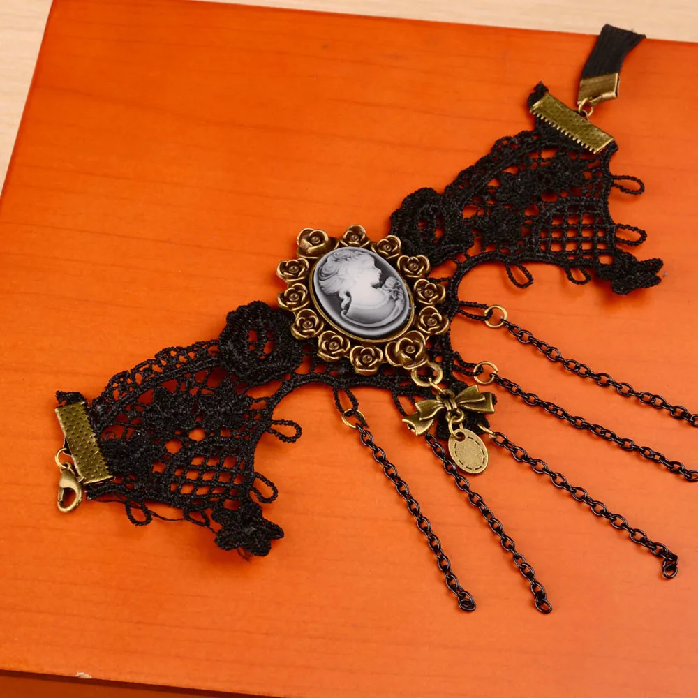 2015 Summer Vintage Palace Charming Tassel Sexy Black Lace Body Arm Chain Armlet Armband Bracelet Wedding Bridal Jewelry | Украшения и