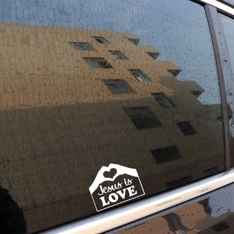 YJZT 14.3CM*11.7CM Jesus is LOVE Vinyl Decal Car Sticker Faith Christian Bible Black/Silver C3-1298 | Автомобили и мотоциклы