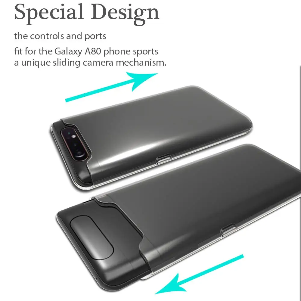 Прозрачный Мягкий Силиконовый ТПУ чехол для samsung Galaxy A80/A90 чехол на заднюю панель мобильного телефона 360 Защитный samsung A80 прозрачная Броня