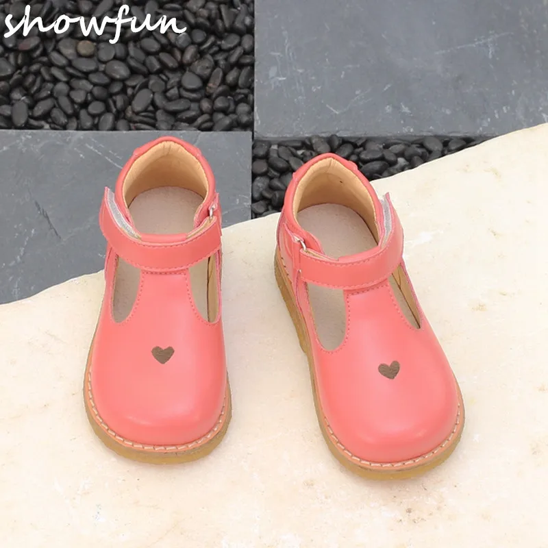 Весенняя коллекция 2018 года Винтажная обувь на плоской подошве с Т образным