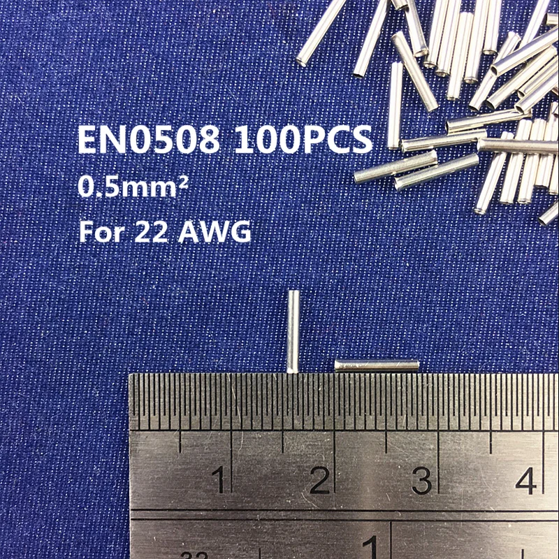 100 шт. 22 AWG трубчатая голая клемма из медного сплава обжимной разъем Изолированный
