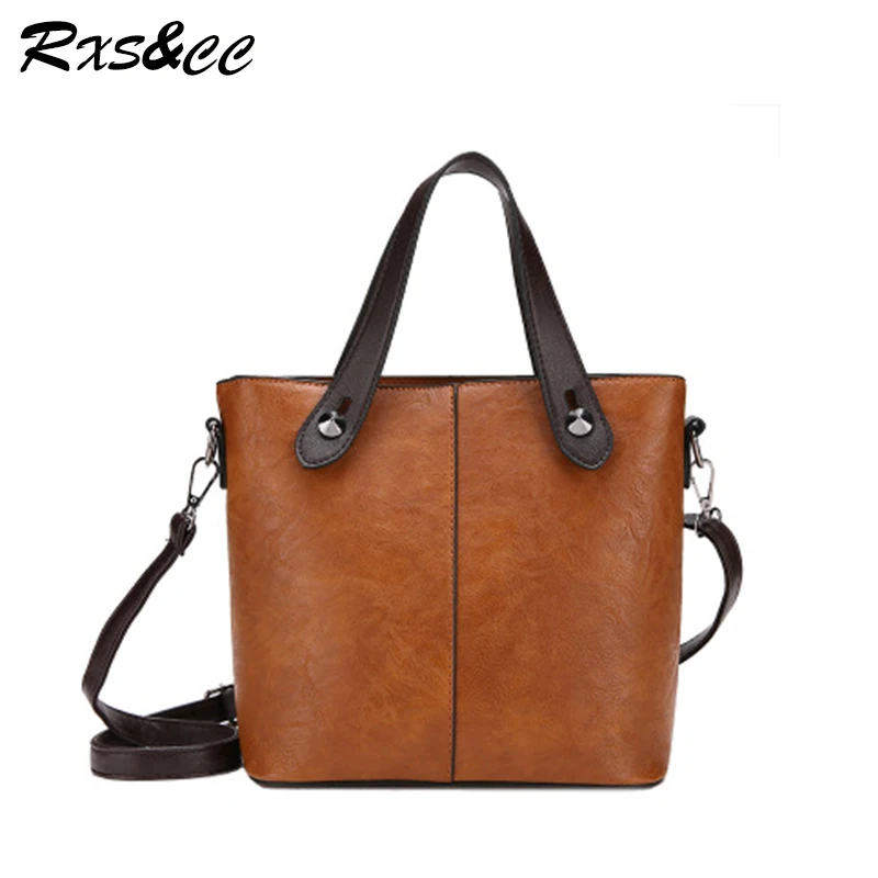 Rxs&ampcc New Retro Women's Tote Bag Casual Wild Shoulder Fashion Diagonal Large-capacity Bucket |