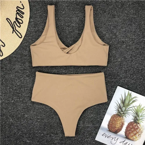 Бикини 2019 купальный костюм для женщин простой сексуальный купальник женский