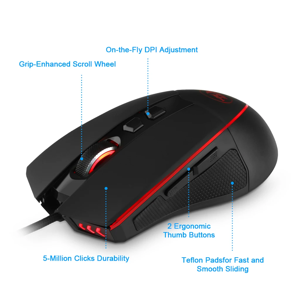 USB мышь игровая Redragon Emperor M909 проводная 12400DPI 8 кнопок|Мыши| |
