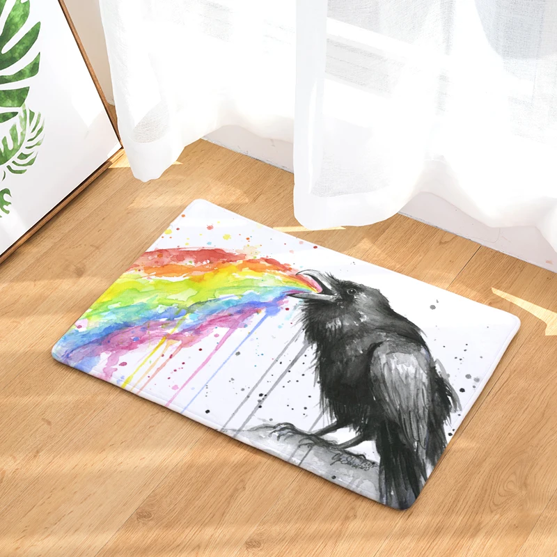 Домашний декор птицы 2 принт нескользящий коврик для спальни Гостиная Украшение