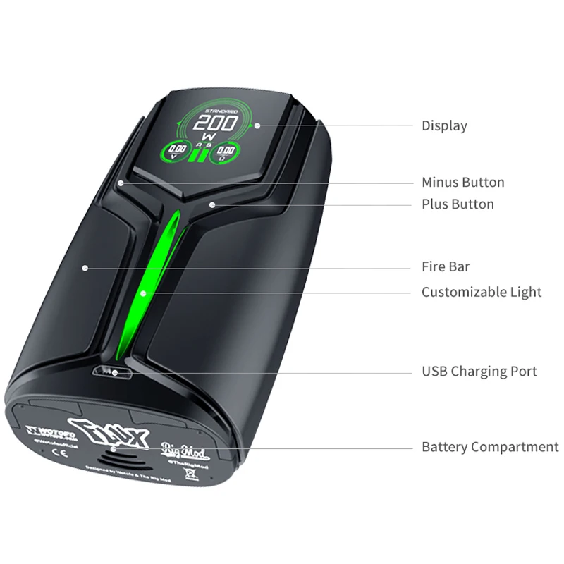 Оригинальный Wotofo Mod комплект 200 Вт электронных сигарет vape Комплект С Flux поле 4 мл/5