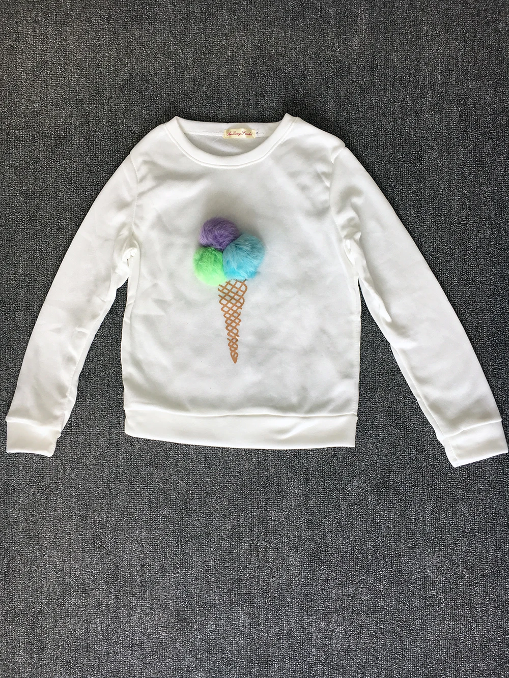 2018 осенние толстовки и свитшоты женские красочные Вишневый плюшевый шар с