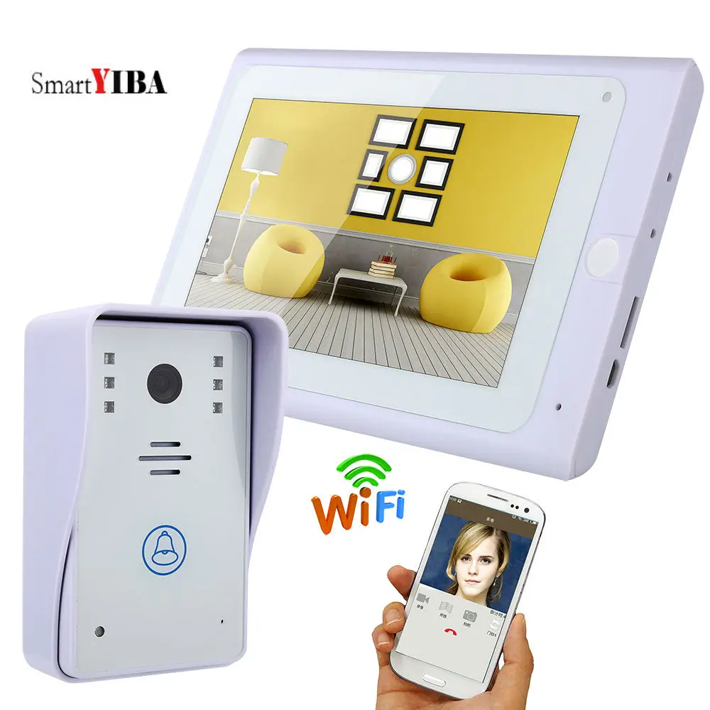 SmartYIBA WIFI приложение управления HD белый экран беспроводной видео дверной звонок